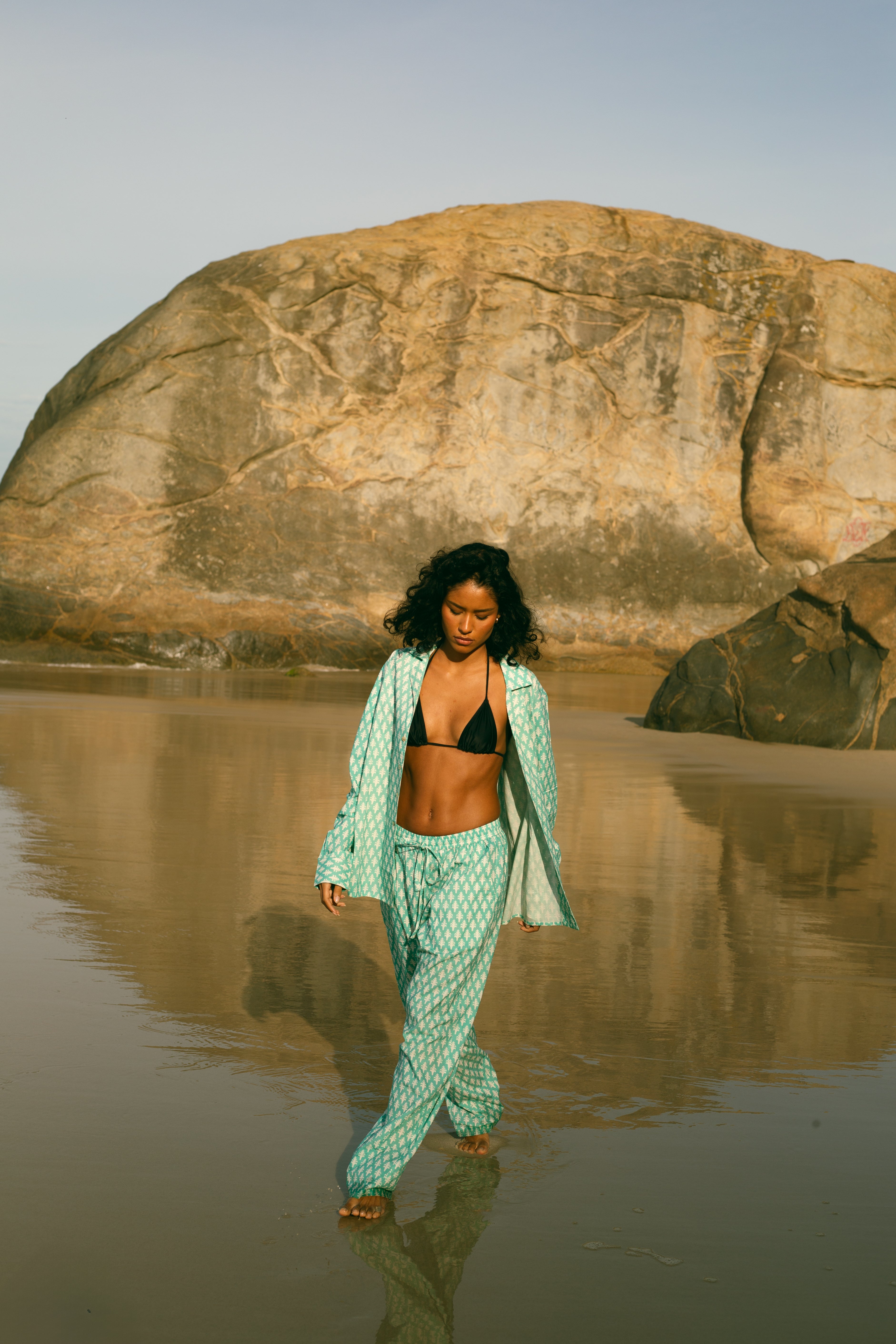 Camicia Mughal turchese