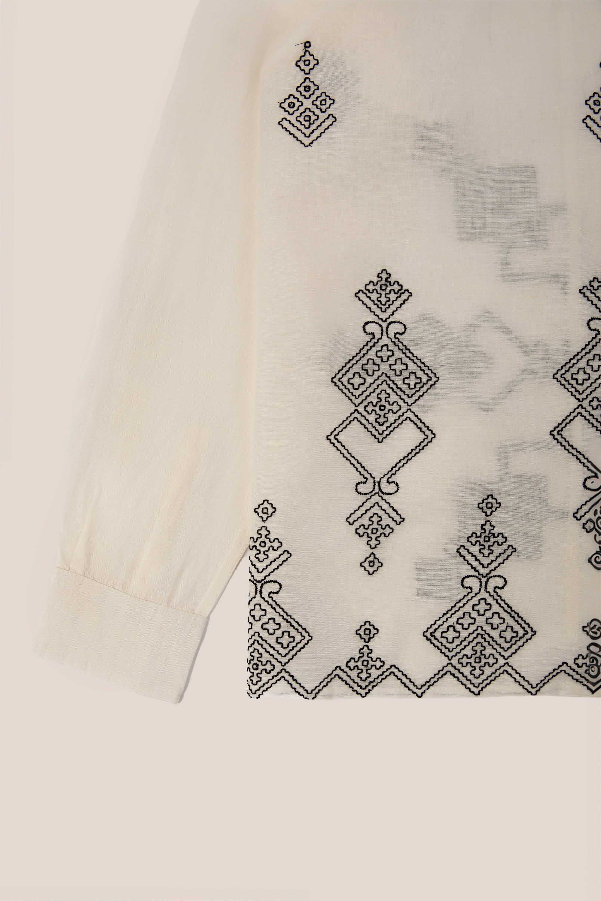 Camicia in 100% Lino con Ricamo Sindhi