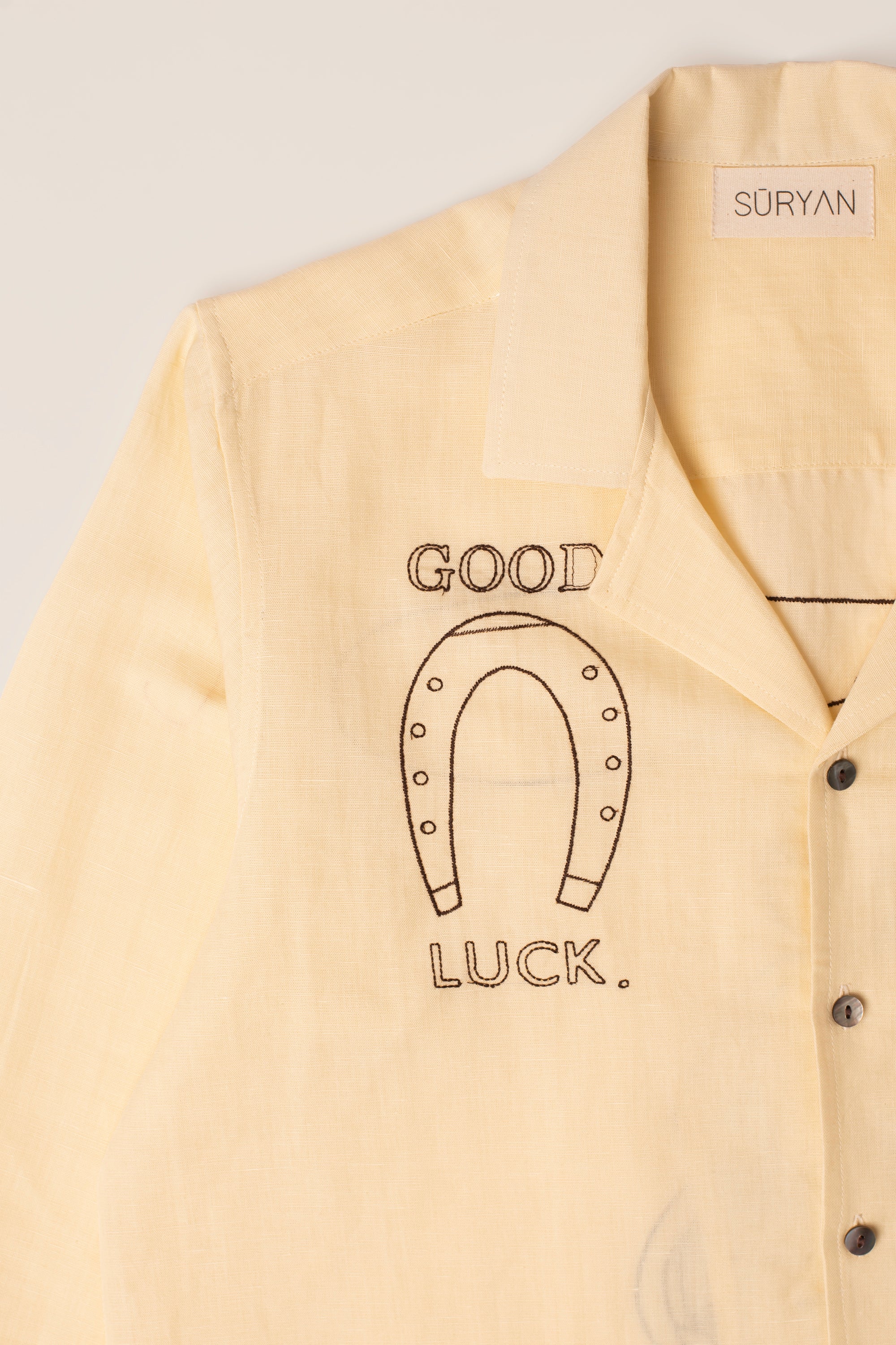 Camicia in 100% Lino con ricamo Cowboy