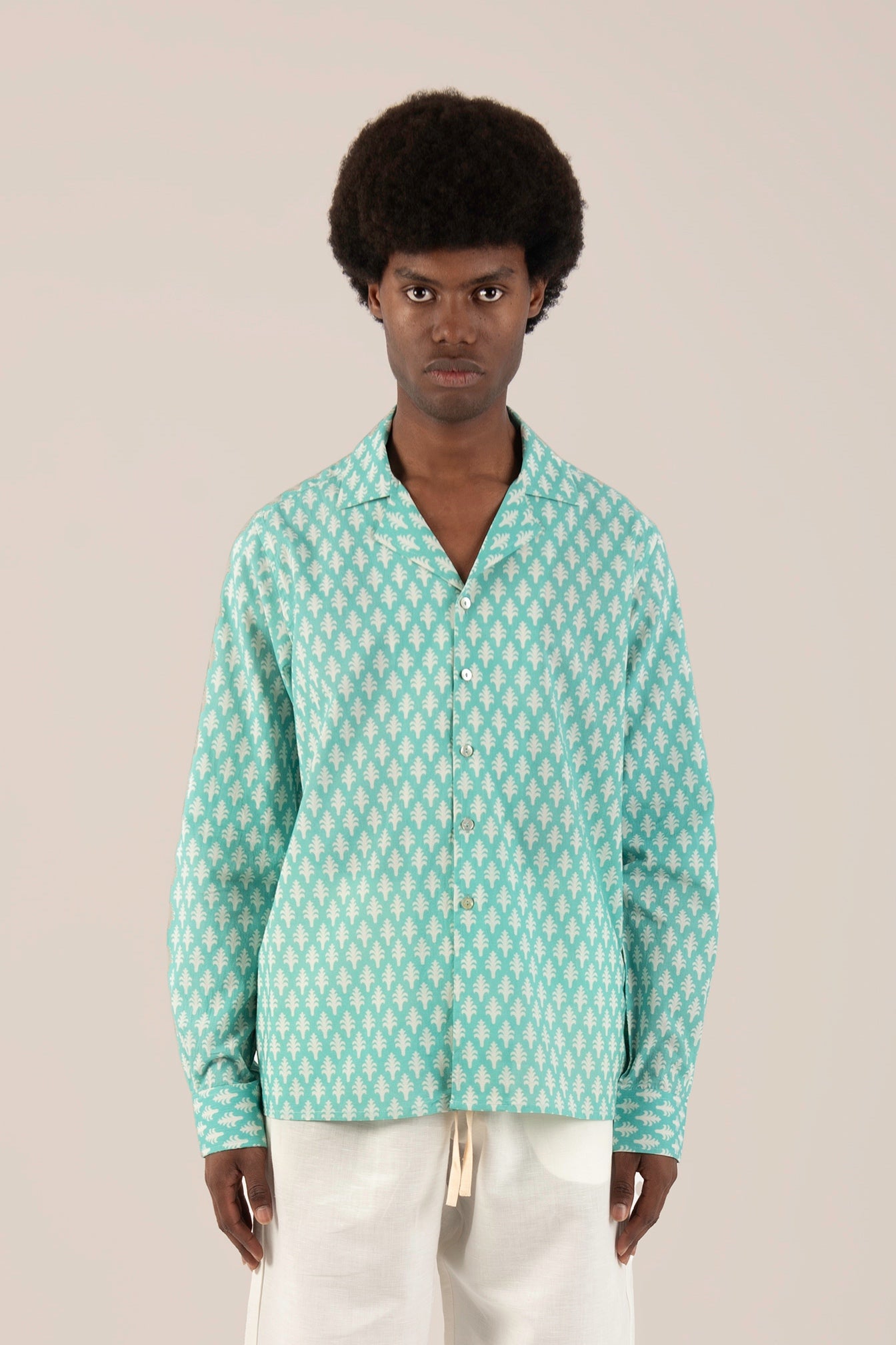 Camicia Mughal turchese