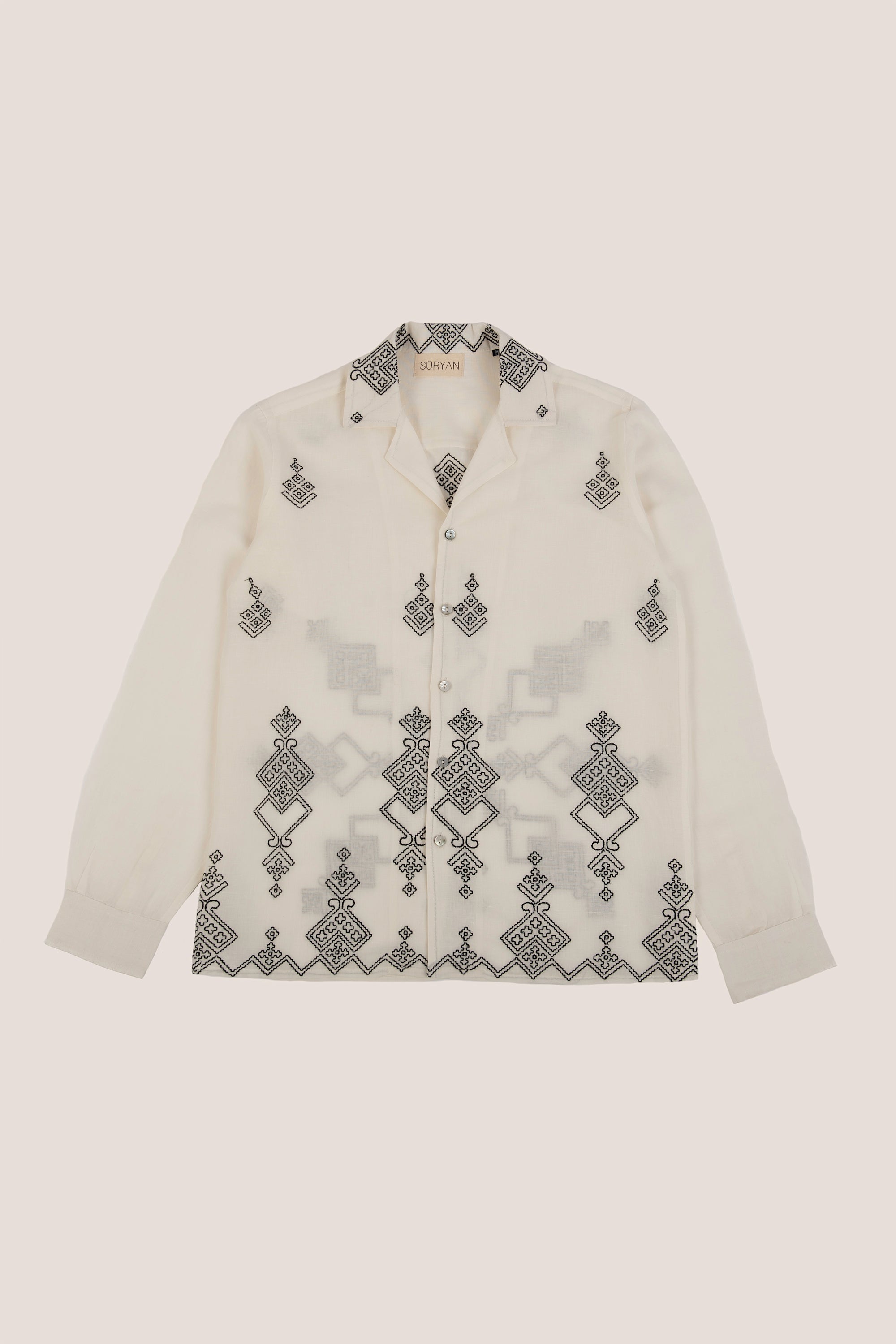 Camicia in 100% Lino con Ricamo Sindhi