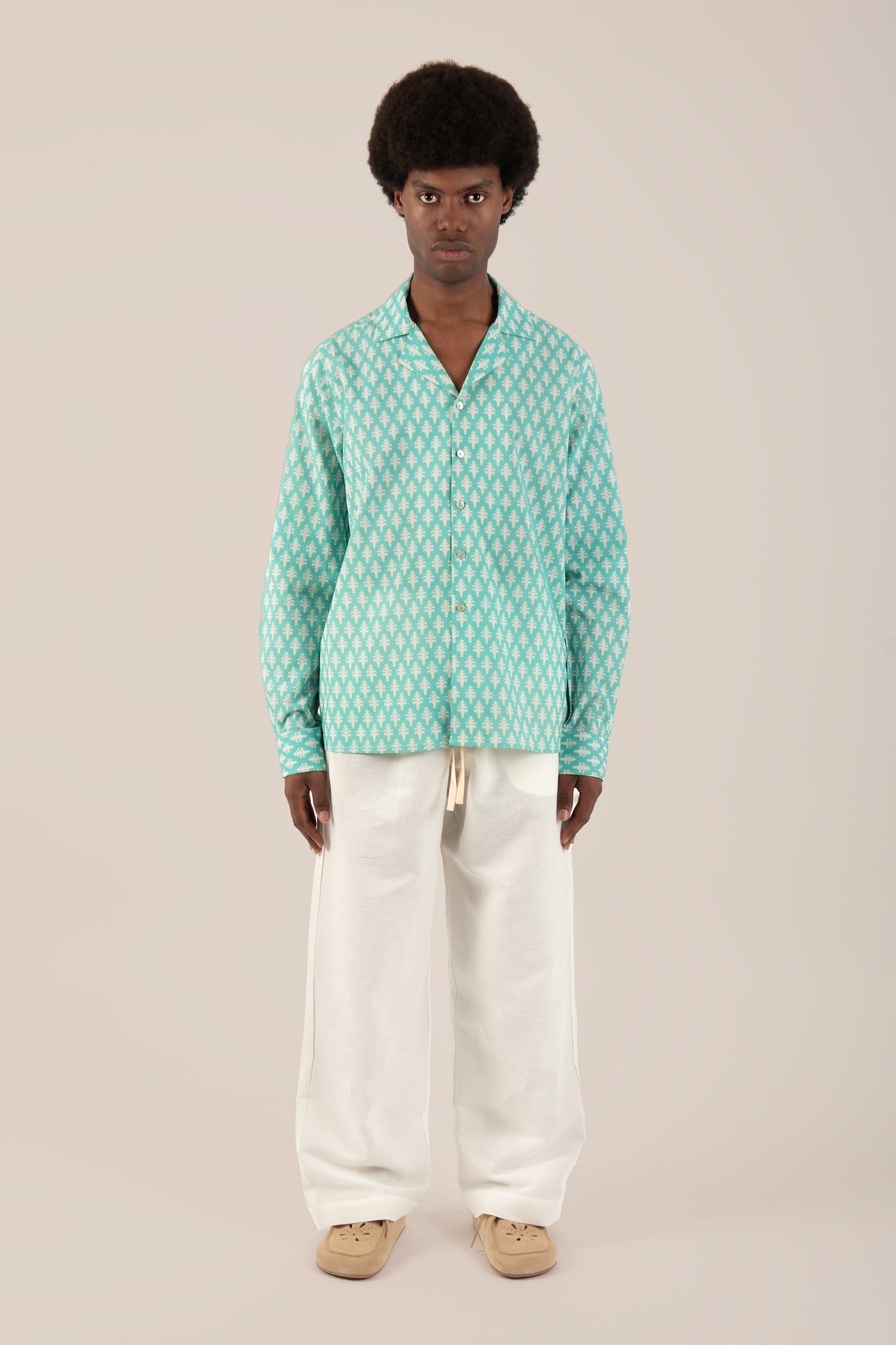 Camicia Mughal turchese