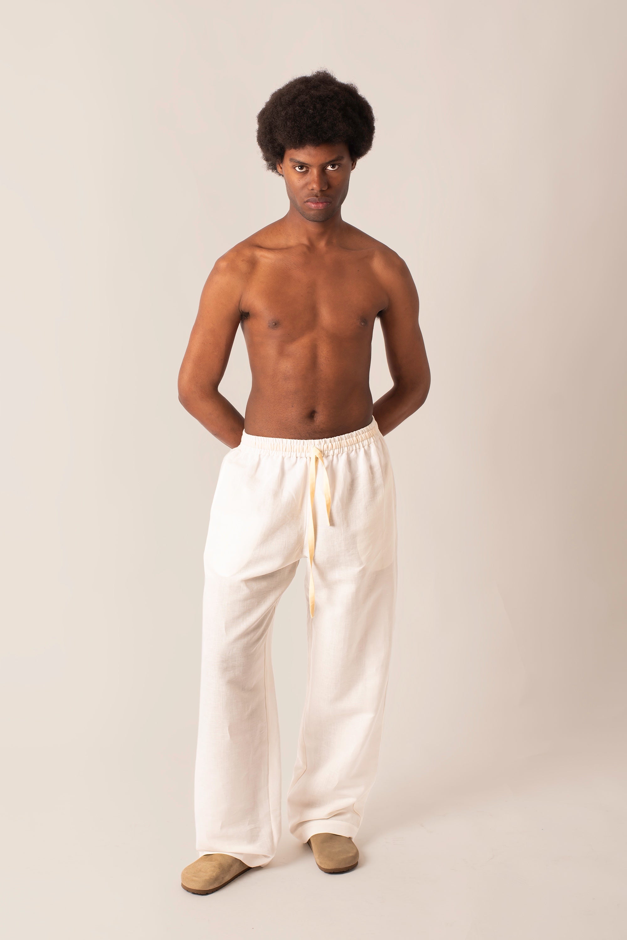 Pantalone in 100% Lino Gamba Larga
