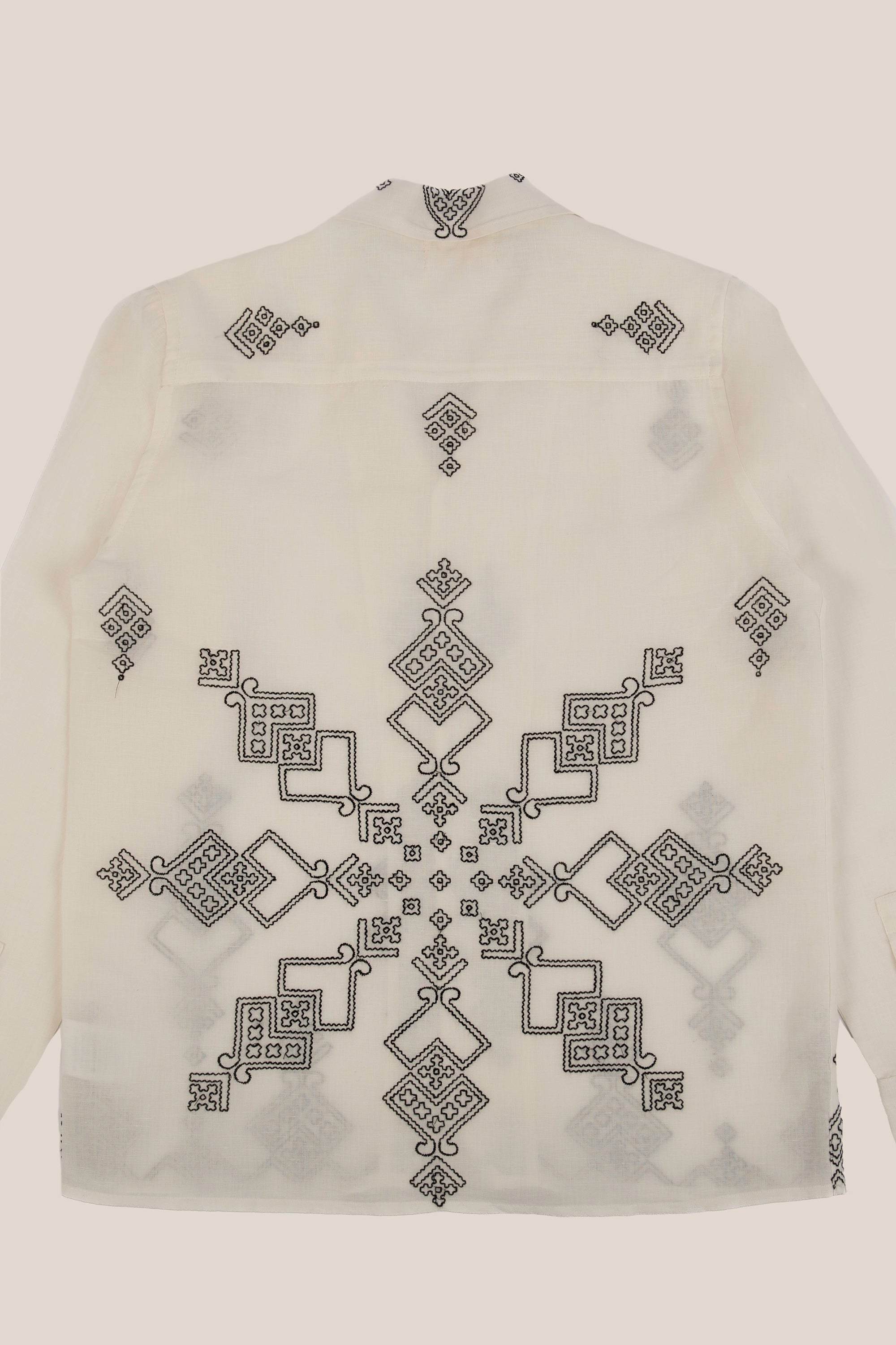 Camicia in 100% Lino con Ricamo Sindhi