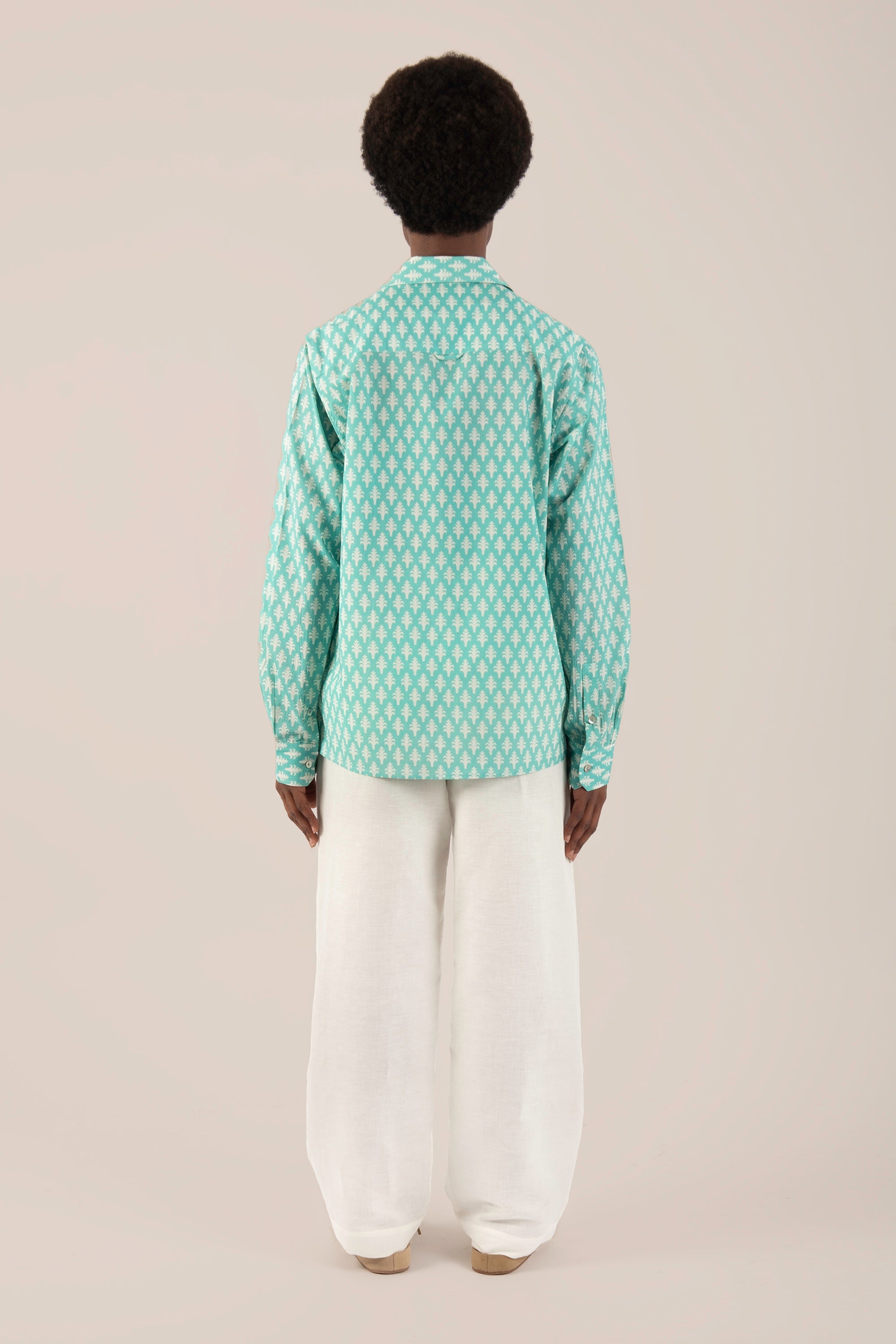 Camicia Mughal turchese