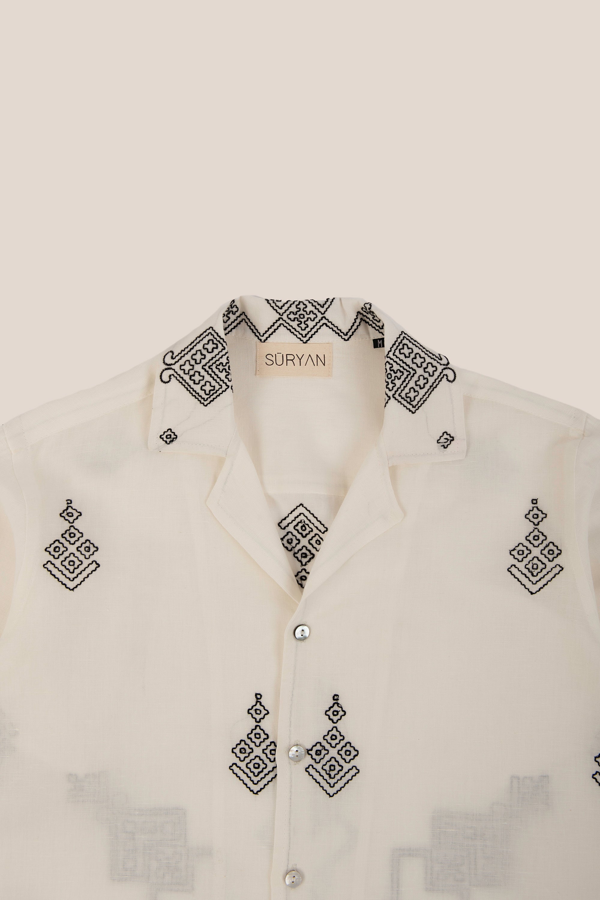 Camicia in 100% Lino con Ricamo Sindhi